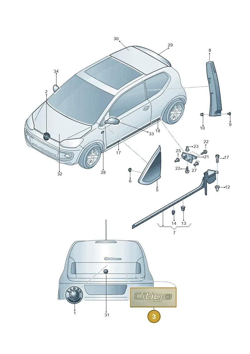 1ST853687CAYE — Skoda Citigo (2011-2019) diagram 727000020, position 3
