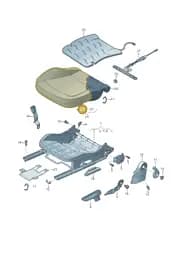 1ST881405ASUUT Volkswagen Seat Covering, Fabric (Grey/Satin Black UUT)