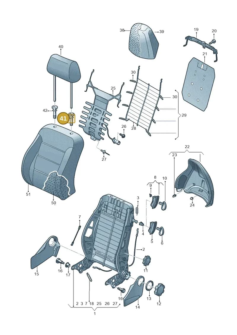 1T0883920E4PK — Audi A1 Sportback (2014-2018) diagram 792881500, position 41