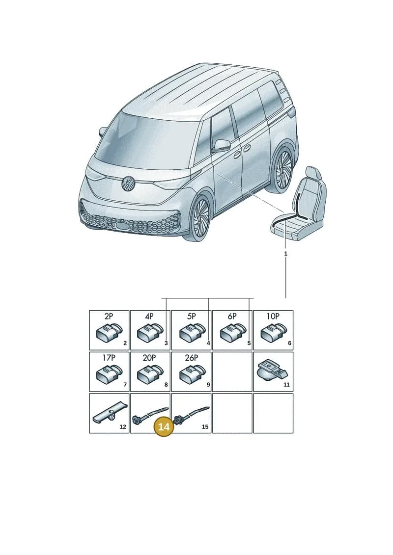 1T0971838B — Volkswagen ID. Buzz (2022-2025) diagram 15a972250, position 14