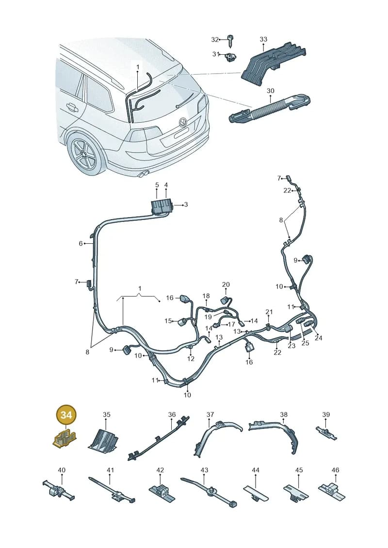 1T0971843A — Volkswagen Golf (2016-2020) diagram 827972880, position 34