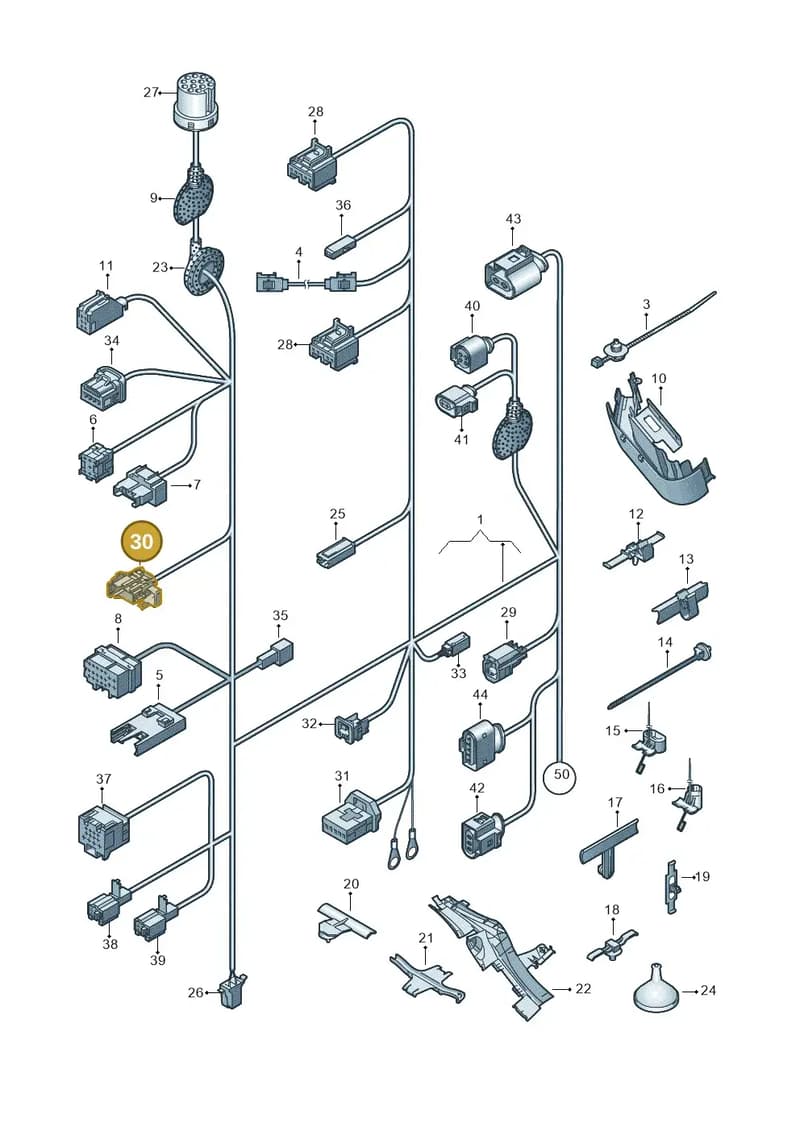 1T0972711A — Volkswagen Passat saloon (2010-2015) diagram 460972010, position 30