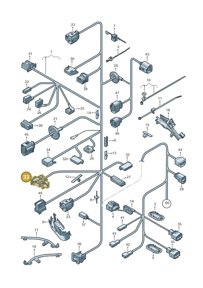 1T0972711A — Volkswagen Passat saloon (2010-2015) diagram 460972020, position 33