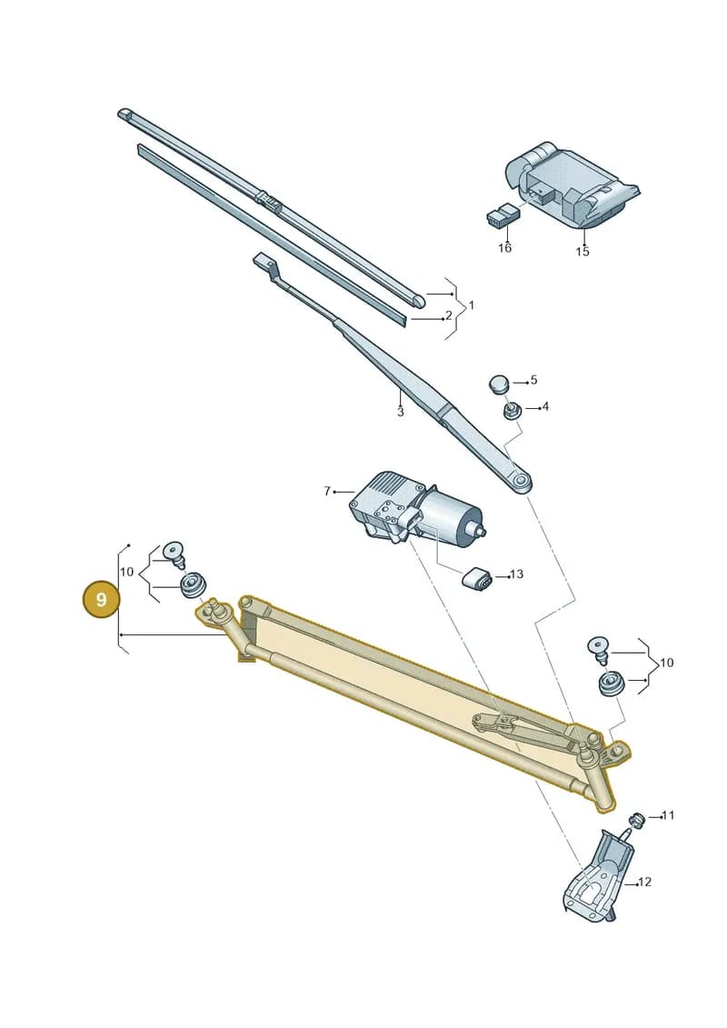 1T1955601A — Volkswagen TOURAN (2006-) diagram 615955020, position 9
