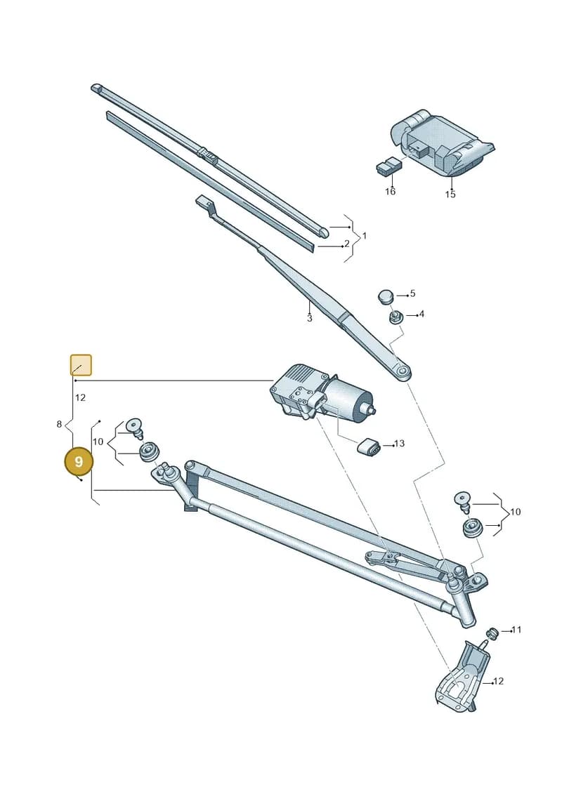 1T1955601A — Volkswagen Caddy Maxi Kombi (2010-2015) diagram 672955000, position 9