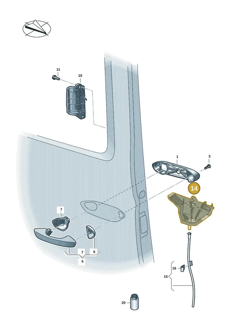 1T3843354 — Volkswagen ID. Buzz (2022-2025) diagram 2ka843600, position 14