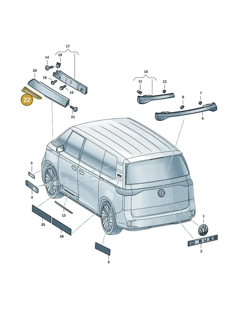 1T3853208AWA — Volkswagen ID. Buzz (2022-2025) diagram 15a853350, position 22