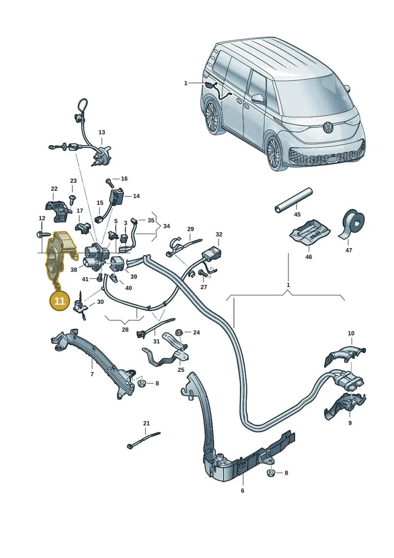 1T3907175 — Volkswagen ID. Buzz (2022-2025) diagram 15a970150, position 11