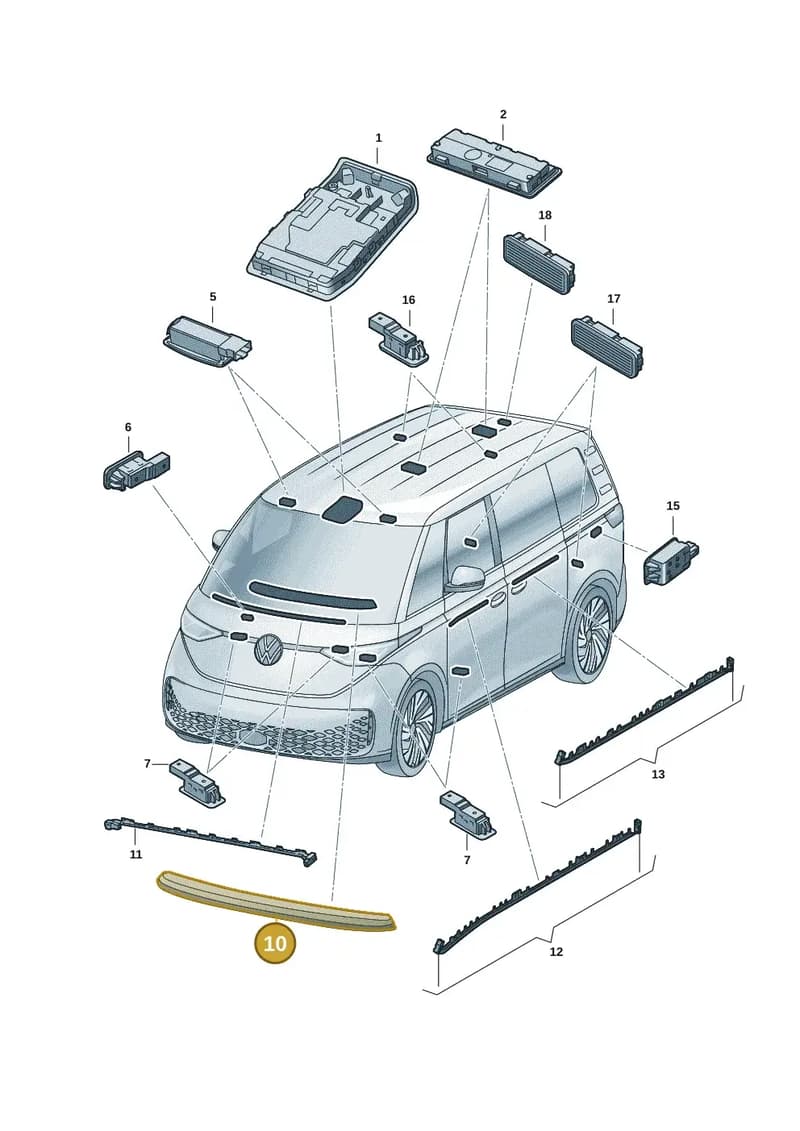 1T3919451G6PS — Volkswagen ID. Buzz (2022-2025) diagram 15a947000, position 10