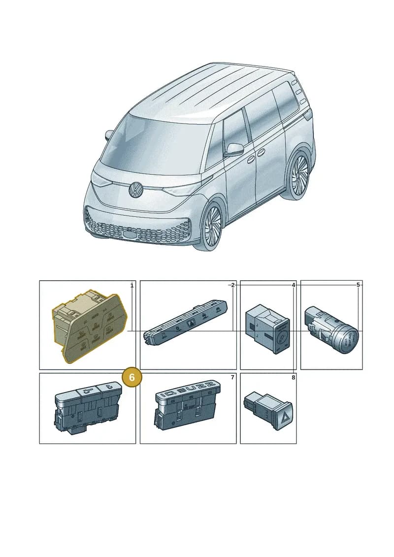 1T3927212BWHS — Volkswagen ID. Buzz (2022-2025) diagram 15a941500, position 6