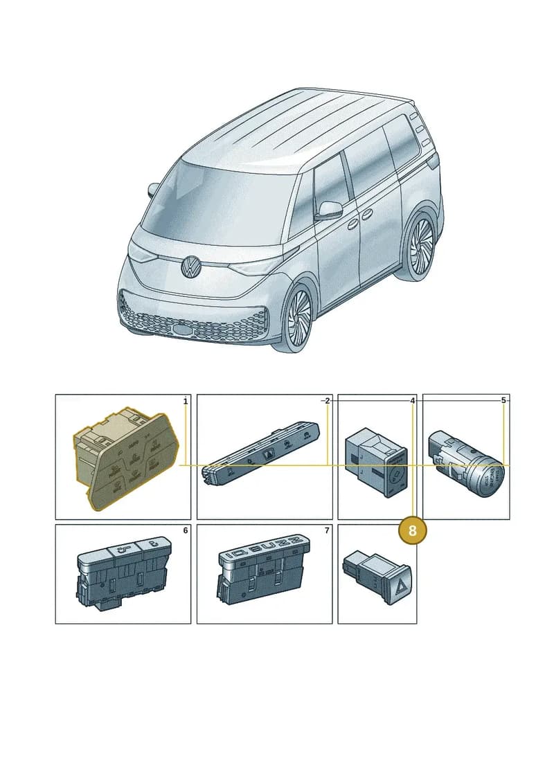 1T3953235AECU — Volkswagen ID. Buzz (2022-2025) diagram 15a941500, position 8