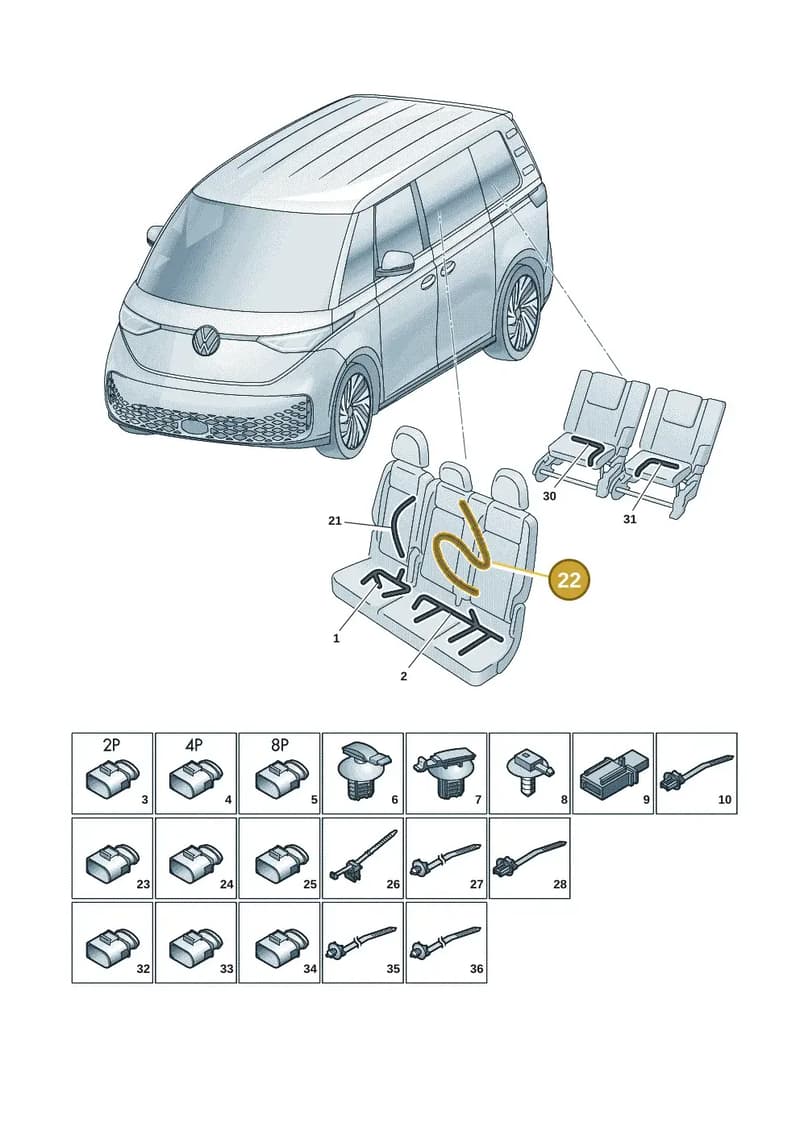 1T3971363B — Volkswagen ID. Buzz (2022-2025) diagram 15a972270, position 22