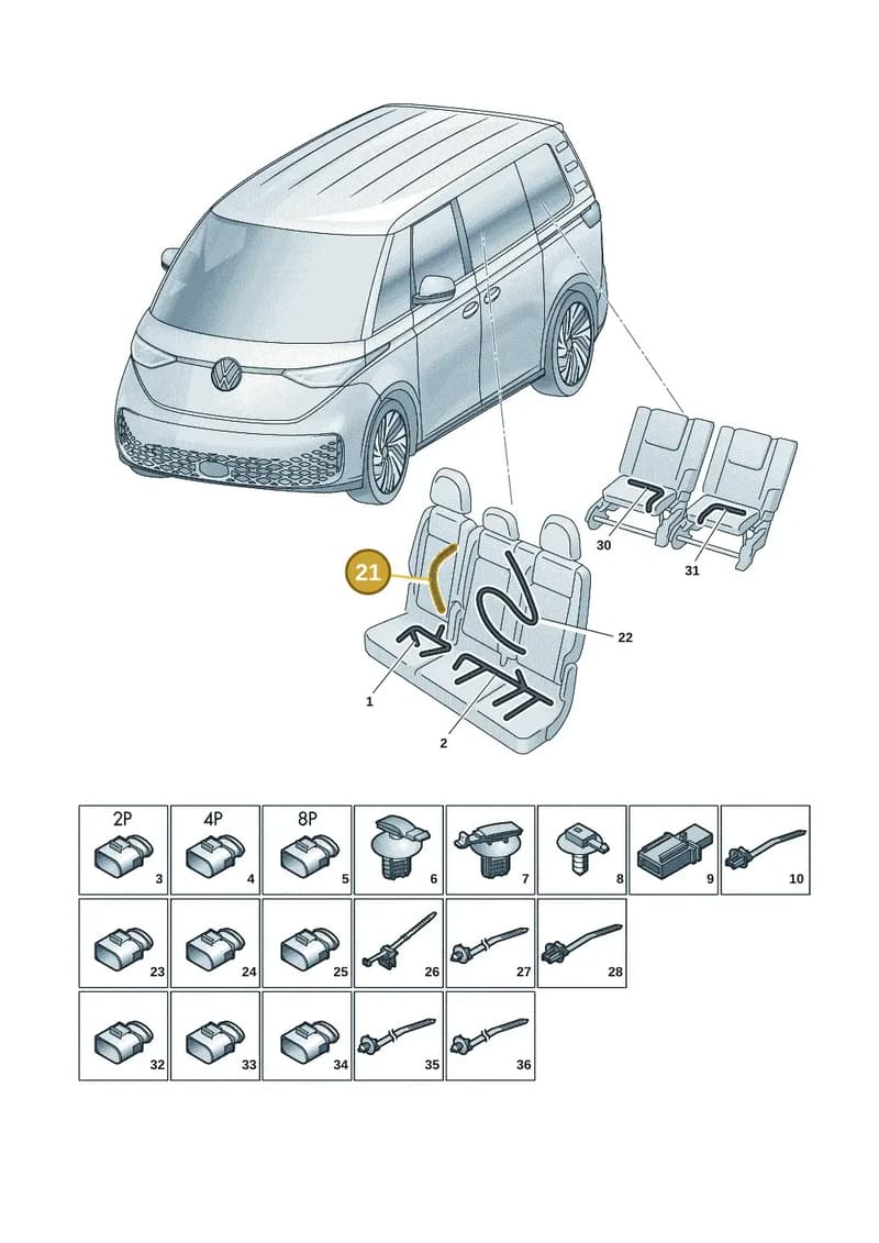 1T3971365D — Volkswagen ID. Buzz (2022-2025) diagram 15a972270, position 21