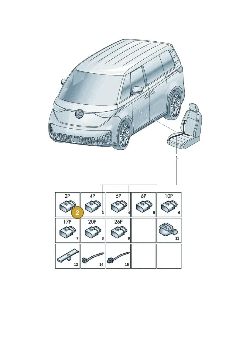 1T4971384M — Volkswagen ID. Buzz (2022-2025) diagram 15a972250, position 2