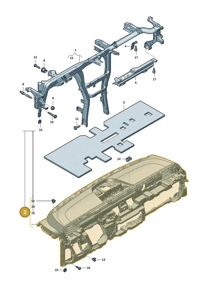 1T5857003H4PK — Volkswagen ID. Buzz (2022-2025) diagram 15a857000, position 3