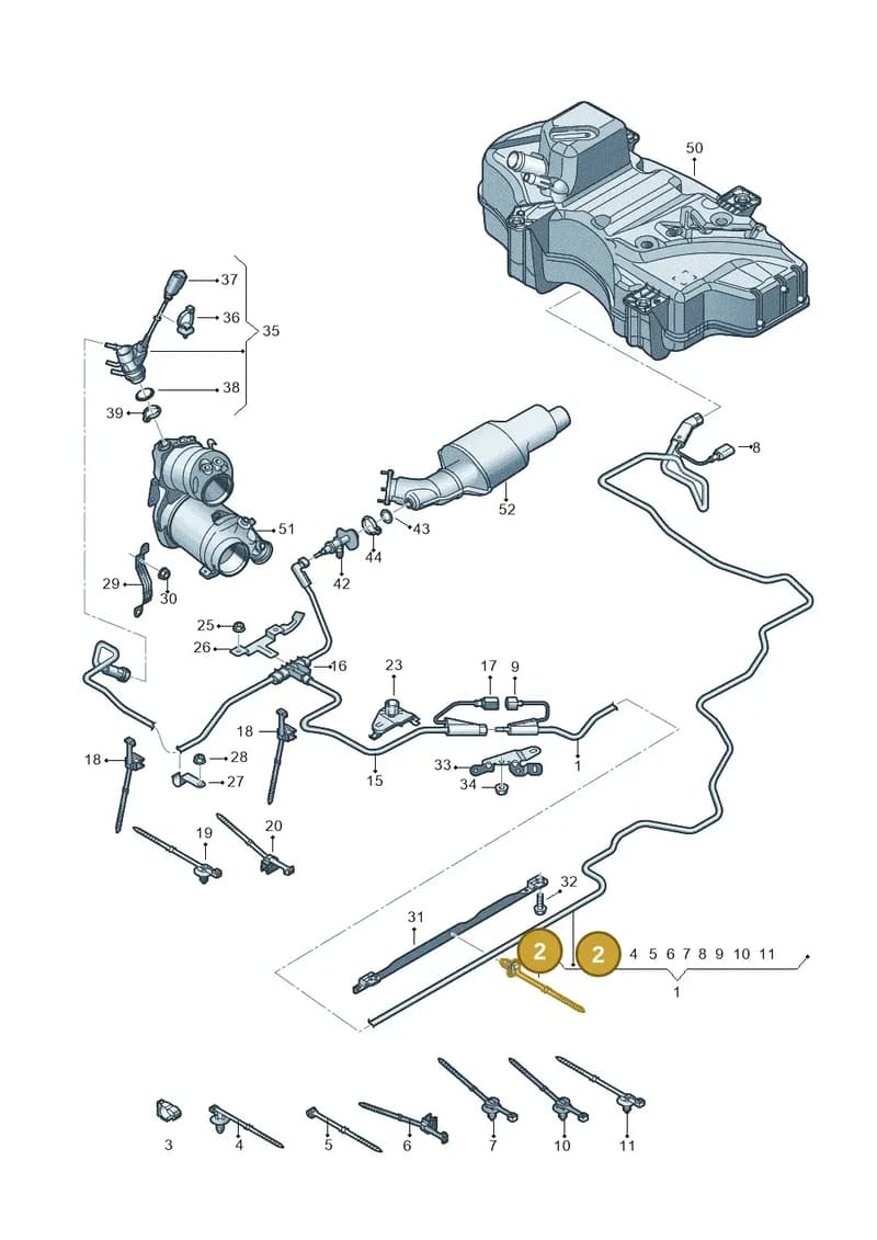 1U0971850G — Audi Q5 (2016-2025) diagram 896201550, position 2
