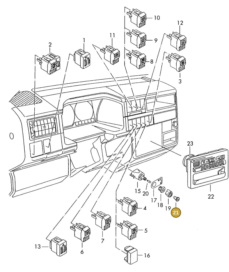 211951299 — Volkswagen TRANSPORTER SYNCRO (1995-1995) diagram 117941850, position 21