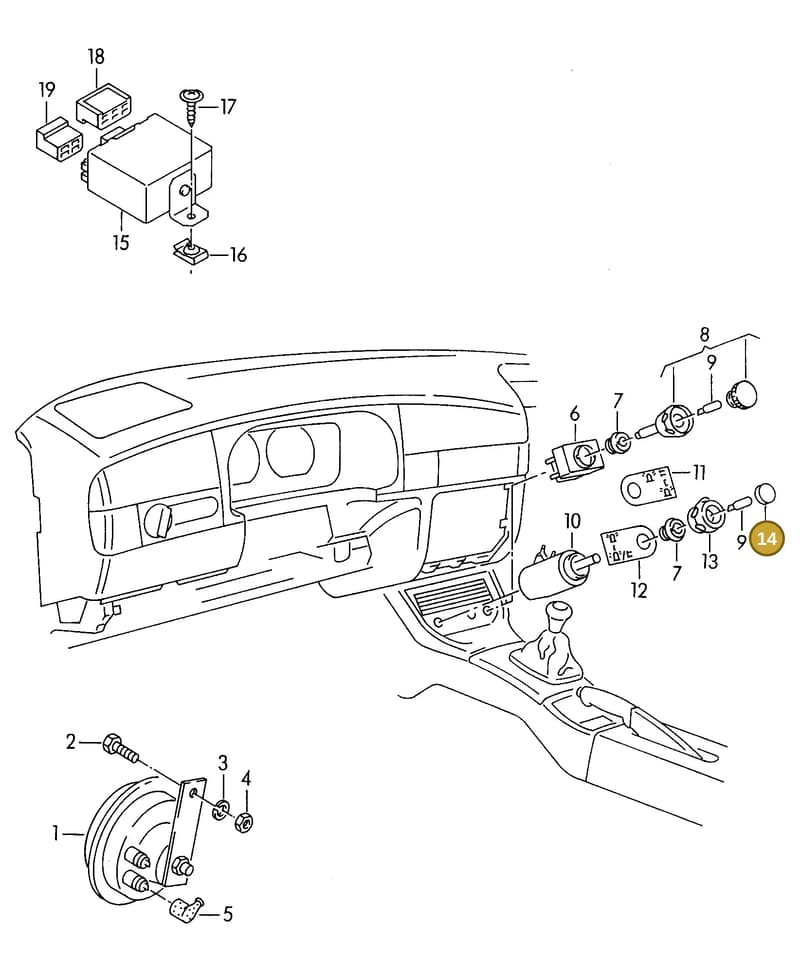211951299 — Volkswagen GOLF VAR./VENTO (1996-1999) diagram 121951300, position 14