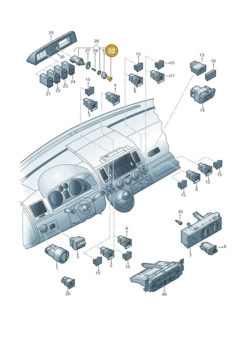 211951299 — Volkswagen Transp. dropside (2011-2015) diagram 611941520, position 32