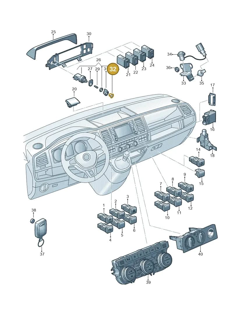 211951299 — Volkswagen Caravelle (2015-2019) diagram 861941510, position 32