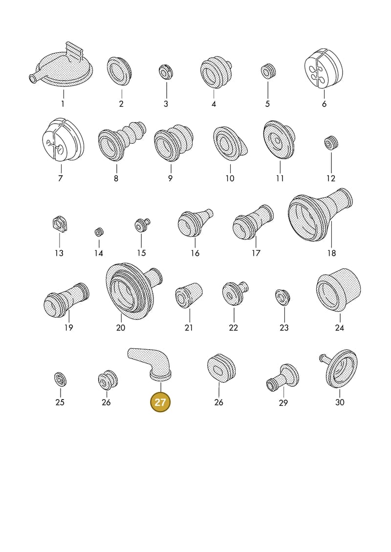 2D0906376S — Volkswagen 1J0 platform diagram 198976030, position 27