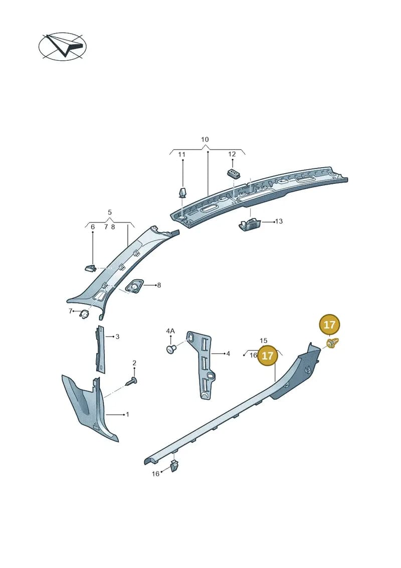 2E0867059 — Audi A3 Cabriolet (2016-2020) diagram 891867650, position 17
