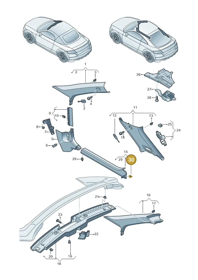 2E0867059 — Audi TT RS (2016-2023) diagram 850867650, position 30