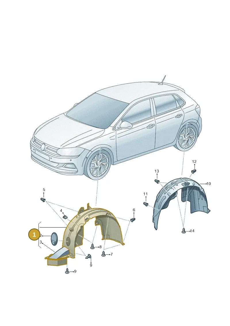 2G0805912E — Volkswagen Polo (2017-2025) diagram 837890000, position 1