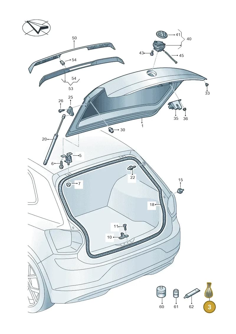 2G0898617A — Volkswagen Polo (2017-2025) diagram 837827000, position 3