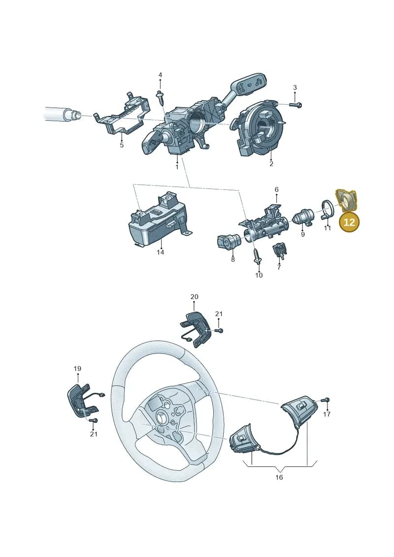 2G090586982V — Volkswagen T-Cross 1,0 (2018-2024) diagram 837953500, position 12