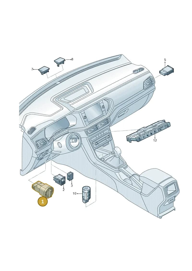 2G0907044REYW — Volkswagen T-Cross (2018-2025) diagram 587941050, position 1