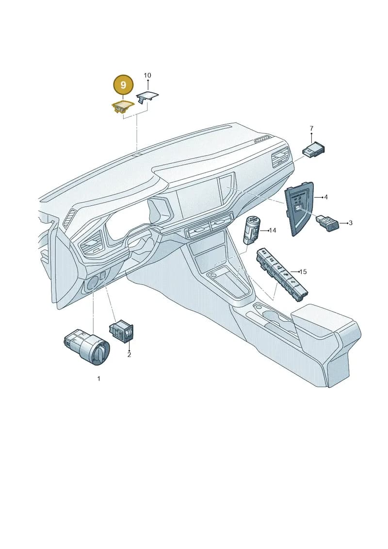 2G0907451E — Volkswagen Taigo (2021-2025) diagram 837941500, position 9