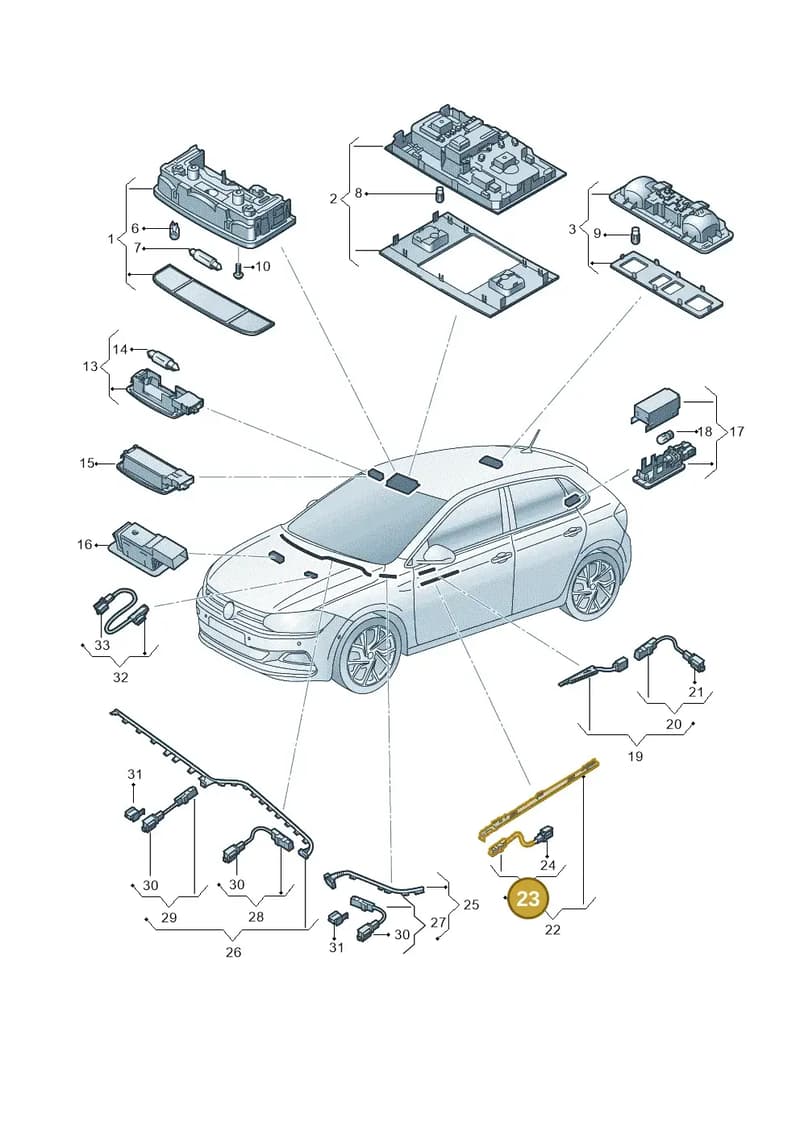 2G0927103 — Volkswagen Polo (2017-2025) diagram 837947000, position 23