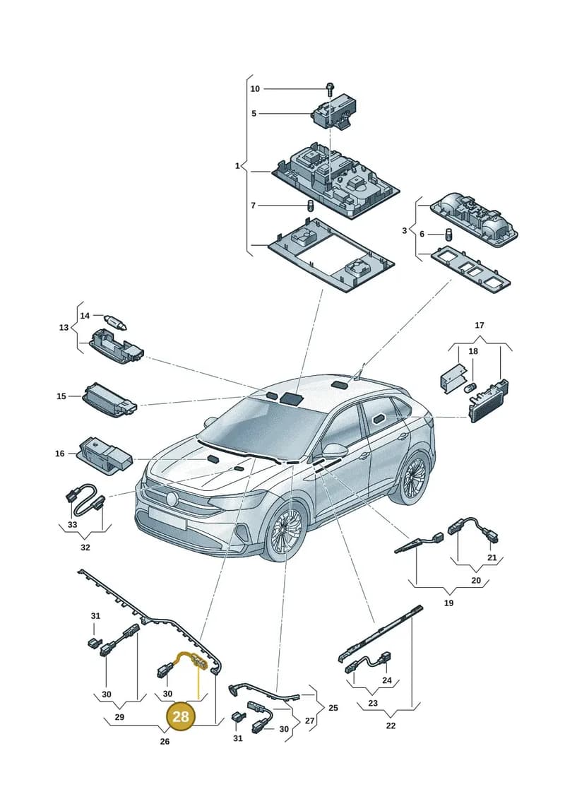 2G0927103B — Volkswagen Taigo (2021-2025) diagram 2f0947000, position 28