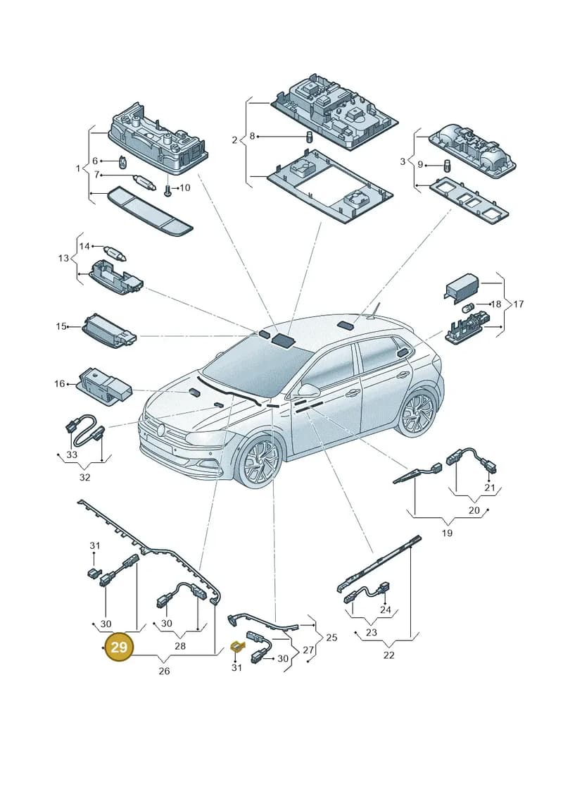 2G0927103C — Volkswagen Polo (2017-2025) diagram 837947000, position 29