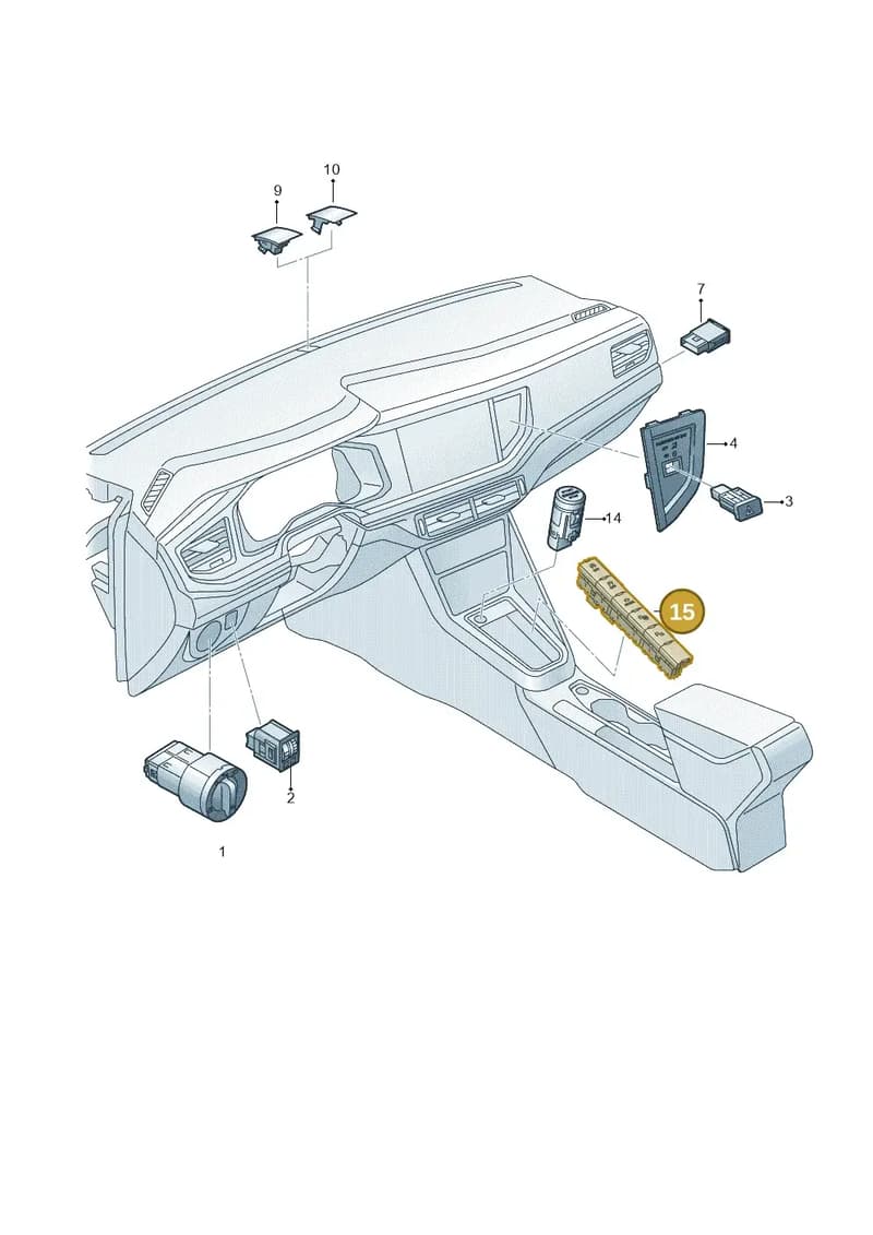 2G0927137PWHS — Volkswagen Polo (2017-2025) diagram 837941500, position 15