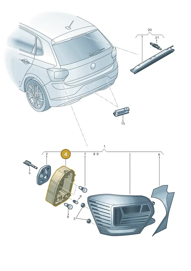 2G0945257A — Volkswagen Polo (2017-2025) diagram 837945000, position 4