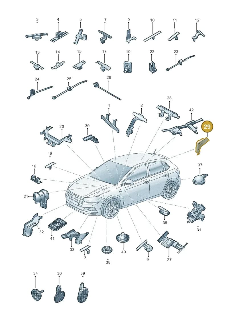 2G0971615E — Volkswagen Polo (2017-2025) diagram 837971830, position 29