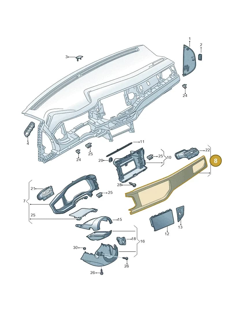 2G1858416AJRJB — Volkswagen Polo (2017-2025) diagram 837857100, position 8