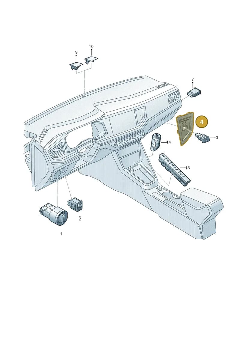 2G1919234KVJ — Volkswagen Taigo (2021-2025) diagram 837941500, position 4