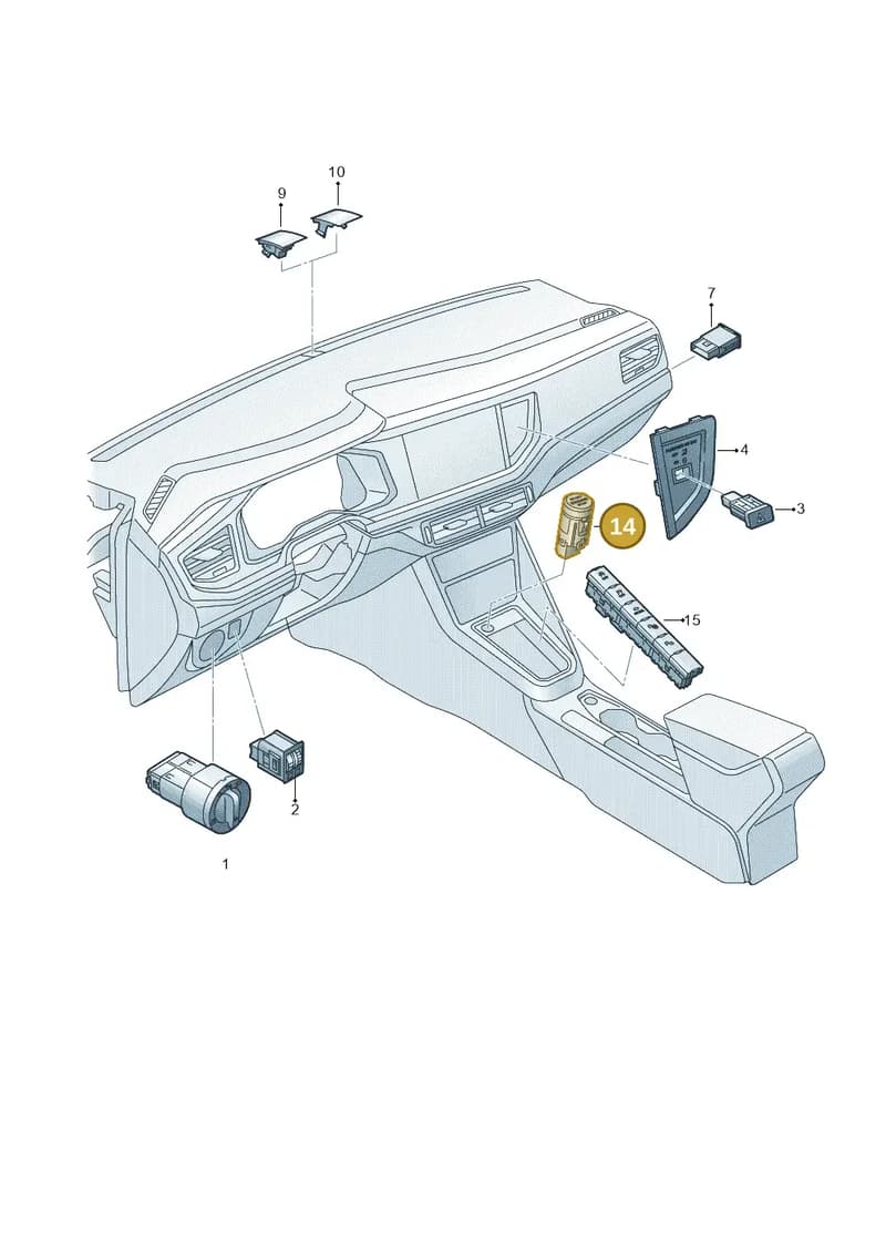 2G1959839AUPA — Volkswagen Polo (2017-2025) diagram 837941500, position 14