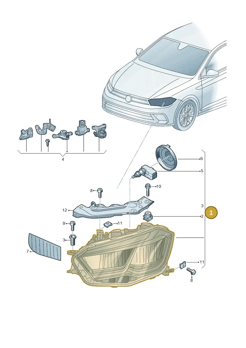 2G2941006D — Volkswagen Polo (2017-2025) diagram 837941020, position 1
