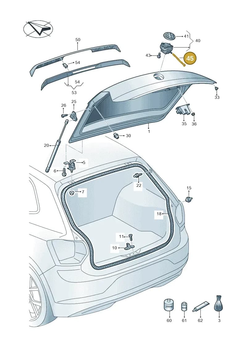 2G6827861A — Volkswagen Polo (2017-2025) diagram 837827000, position 45