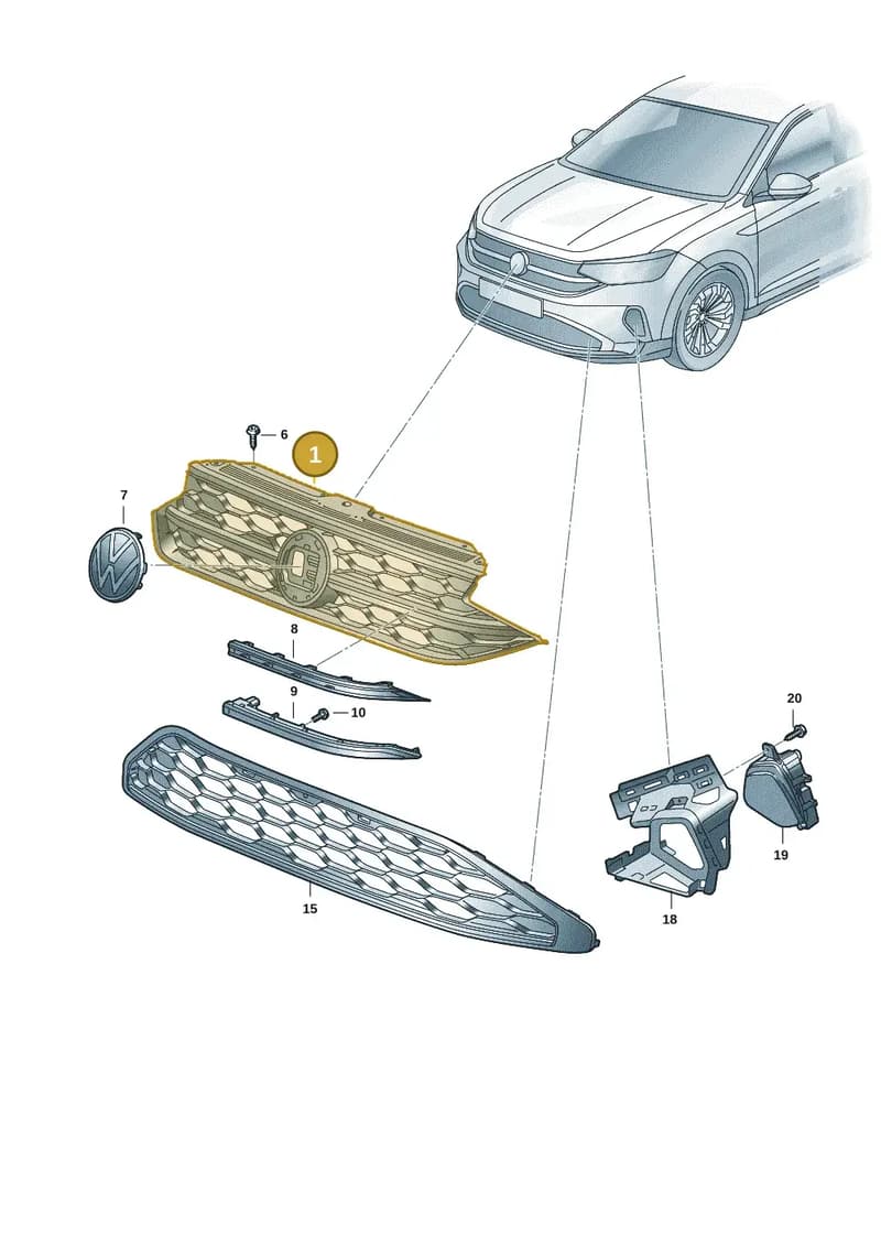 2G7853651NRYP — Volkswagen Taigo (2021-2025) diagram 2f0853000, position 1