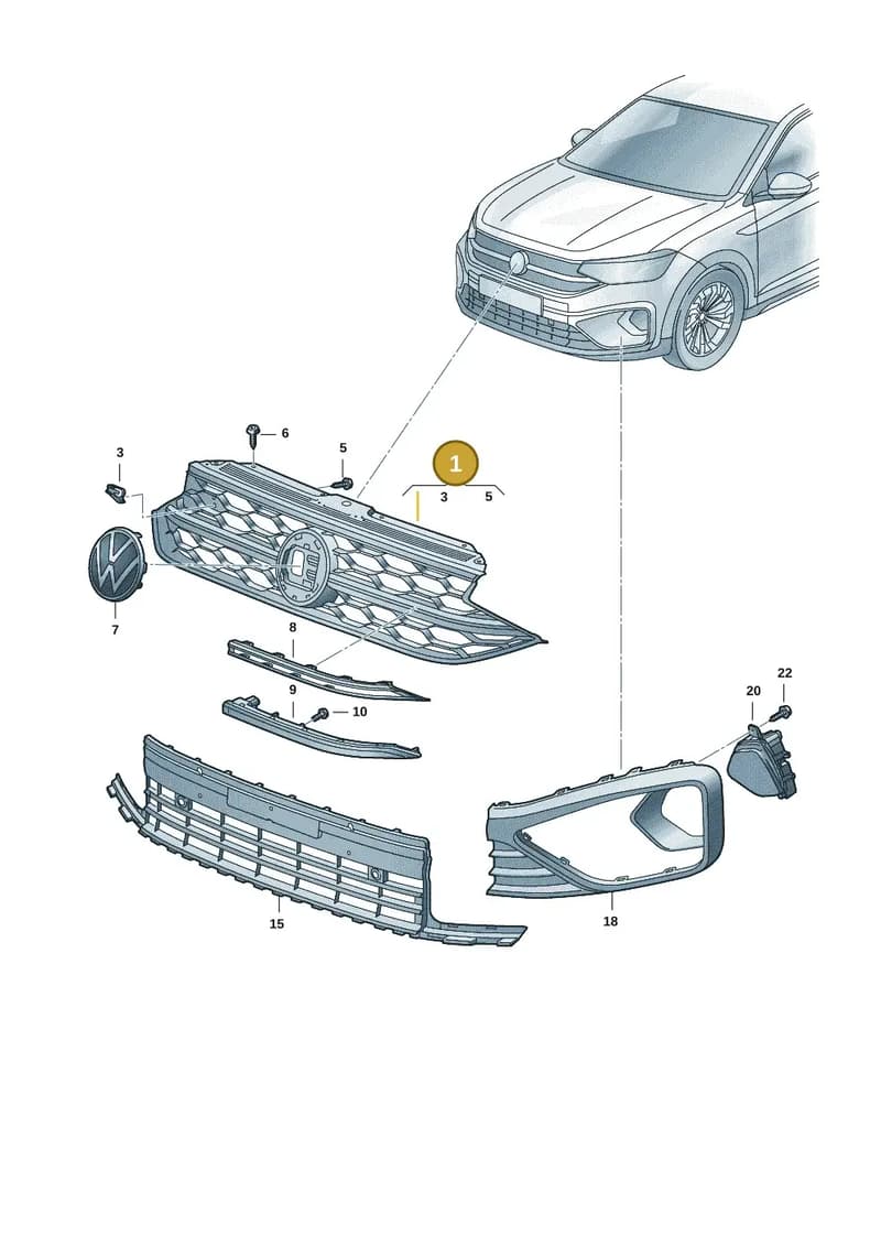 2G7853651SZLL — Volkswagen Taigo (2021-2025) diagram 2f0853010, position 1