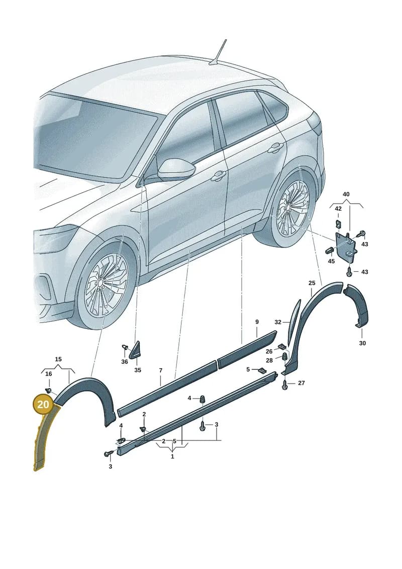 2G78537289B9 — Volkswagen Taigo (2021-2025) diagram 2f0853150, position 20