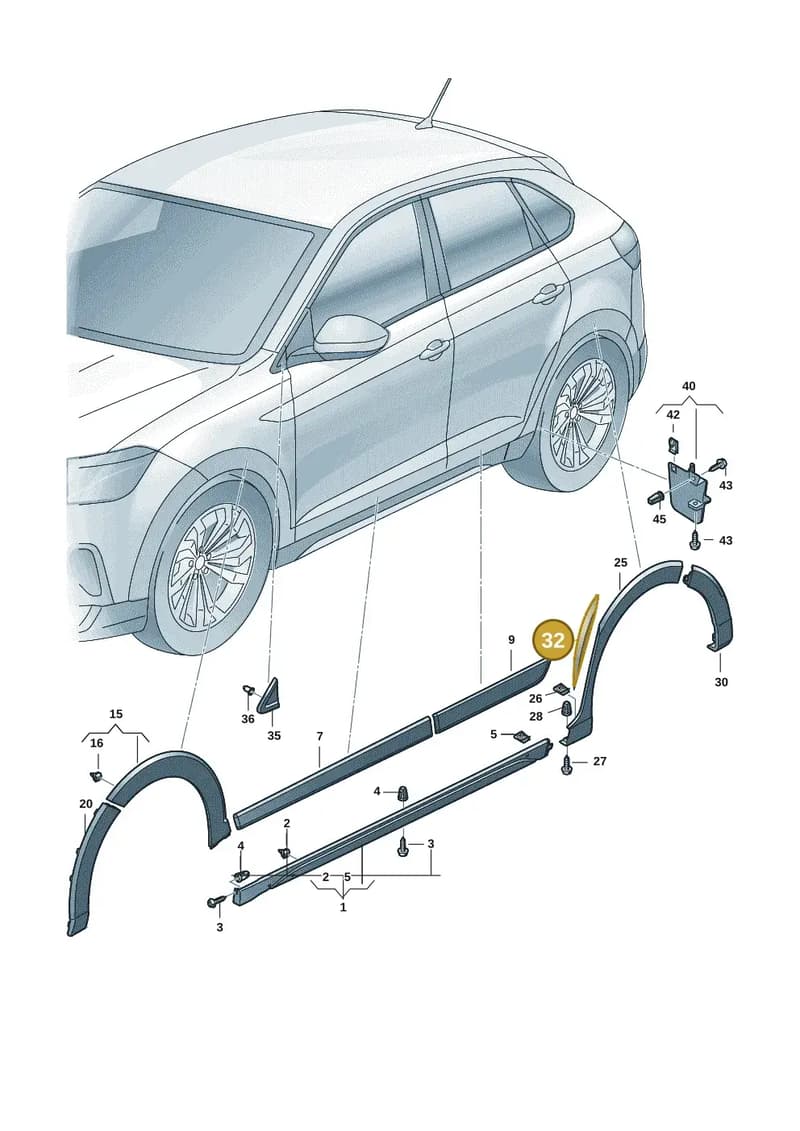 2G7854820C9B9 — Volkswagen Taigo (2021-2025) diagram 2f0853150, position 32