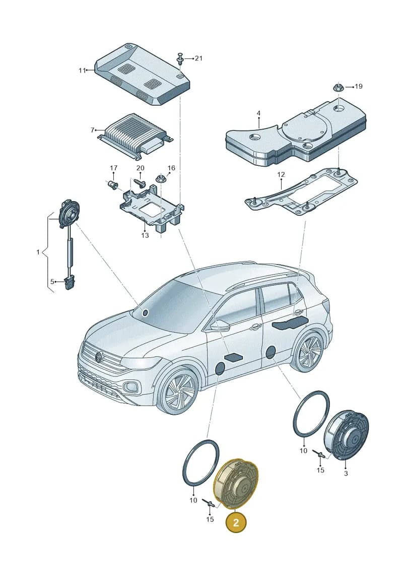 2GA035453 — Volkswagen T-Cross (2018-2025) diagram 587035035, position 2