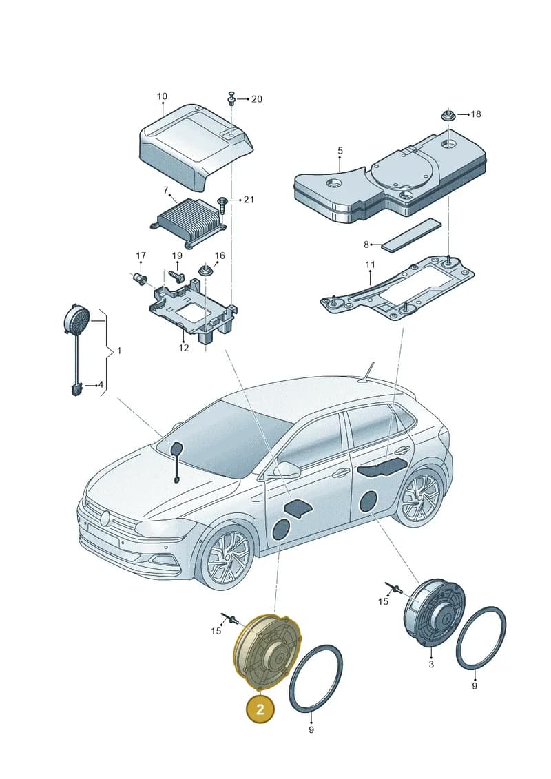 2GA035453 — Volkswagen Polo (2017-2025) diagram 837035350, position 2