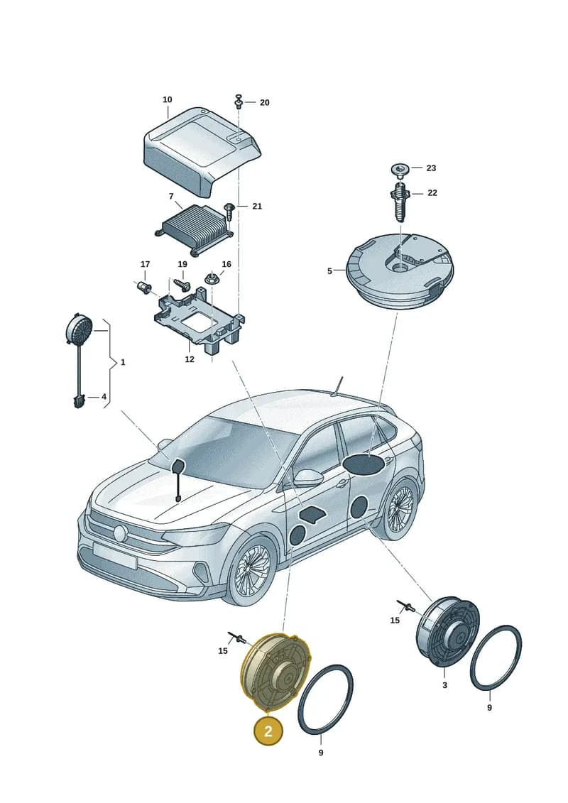 2GA035453 — Volkswagen Taigo (2021-2025) diagram 2f0035350, position 2